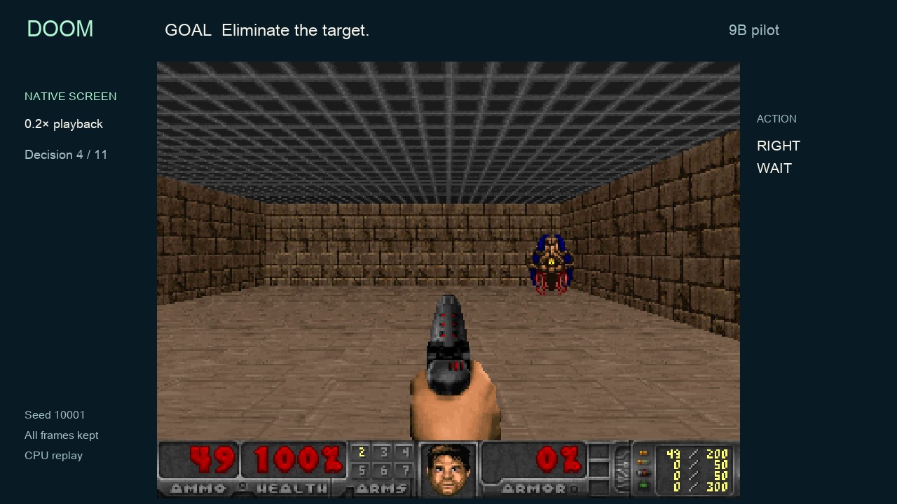 Actual first-person ViZDoom gameplay